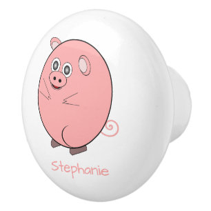 Bouton De Porte En Céramique Conception de cochon personnalisée