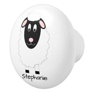 Bouton De Porte En Céramique Conception de mouton personnalisée