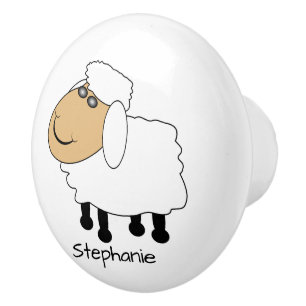 Bouton De Porte En Céramique Conception de mouton personnalisée