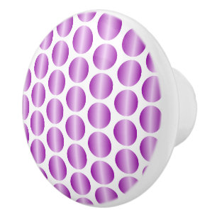 Bouton De Porte En Céramique Conception de pois violets
