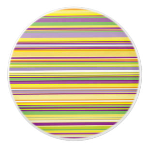 Bouton De Porte En Céramique Conception de rayures colorées mignonnes