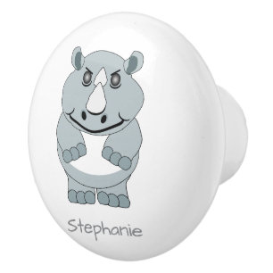 Bouton De Porte En Céramique Conception de Rhinocéros Personnalisée