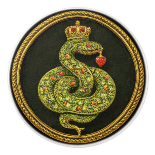 Bouton De Porte En Céramique Conception de serpent élisabéthain Tudor bijou rub