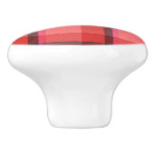 Bouton De Porte En Céramique Conception de tartan (Côté)
