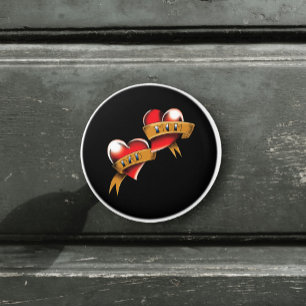 Bouton De Porte En Céramique Conception de tatouage de bannière traditionnelle 