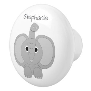 Bouton De Porte En Céramique Conception d'éléphant Personnalisé