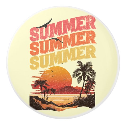 Bouton De Porte En Céramique Conception du texte d'été (Devant)