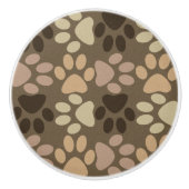 Bouton De Porte En Céramique Conception Empreinte de patte (Devant)