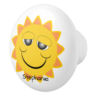 Bouton De Porte En Céramique Conception Sunshine Personnalisée