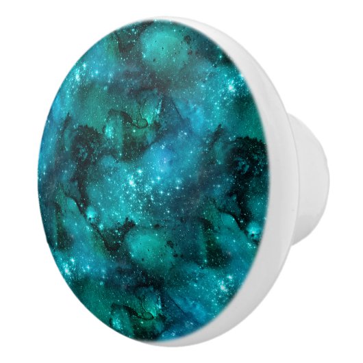 Bouton De Porte En Céramique Conception Turquoise de la série Galaxy 6  (Droite)