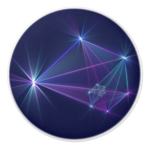 Bouton De Porte En Céramique Constellation, Art Fractal Abstrait Imaginaire