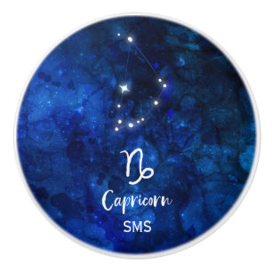 Bouton De Porte En Céramique Constellation du zodiaque Capricorne Galaxie Ciel