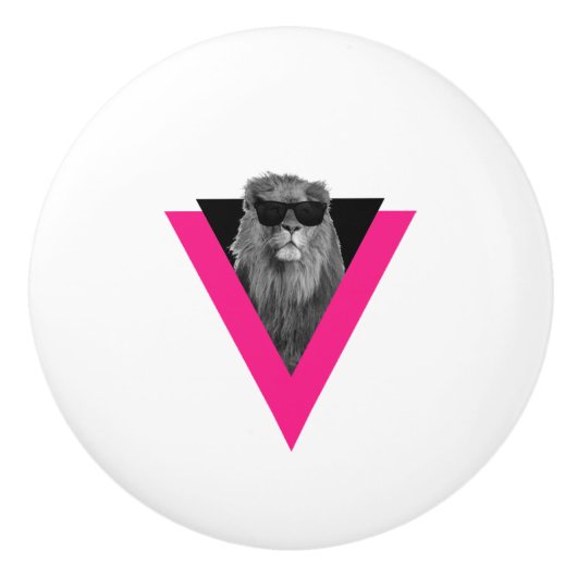 Bouton De Porte En Céramique Cool Lion Ceramic Knob (Devant)