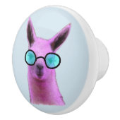 Bouton De Porte En Céramique Cool Pink Llama ! (Droite)
