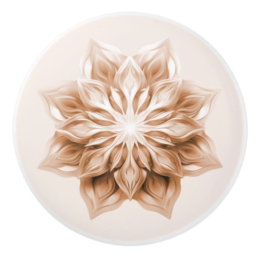 Bouton De Porte En Céramique Copper 3D Shiny Mandala (Devant)