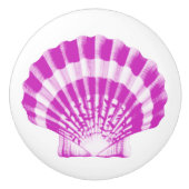 Bouton De Porte En Céramique Coquillage - orchidée et blanc (Devant)