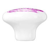 Bouton De Porte En Céramique Coquillage - orchidée et blanc (Côté)