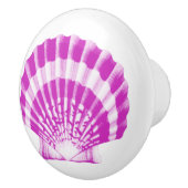 Bouton De Porte En Céramique Coquillage - orchidée et blanc (Droite)