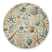 Bouton De Porte En Céramique Coquillages Côtiers (Devant)