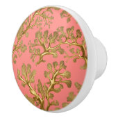 Bouton De Porte En Céramique Corail avec algue dorée (Droite)
