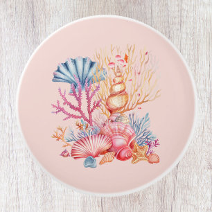 Bouton De Porte En Céramique Coral Nautical