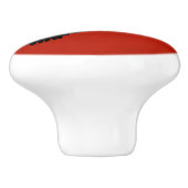 Bouton De Porte En Céramique Corbeau rouge (Côté)