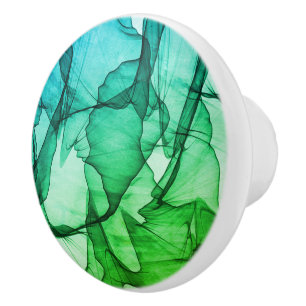 Bouton De Porte En Céramique Couche Mystique de Vert