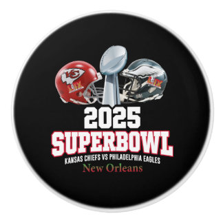 Bouton De Porte En Céramique Coupe du Super Bowl 2025