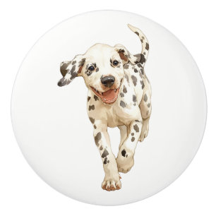 Bouton De Porte En Céramique Courir Happy Dog #8 Tirage en céramique