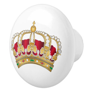 Bouton De Porte En Céramique Couronne