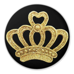 Bouton De Porte En Céramique Couronne d'or