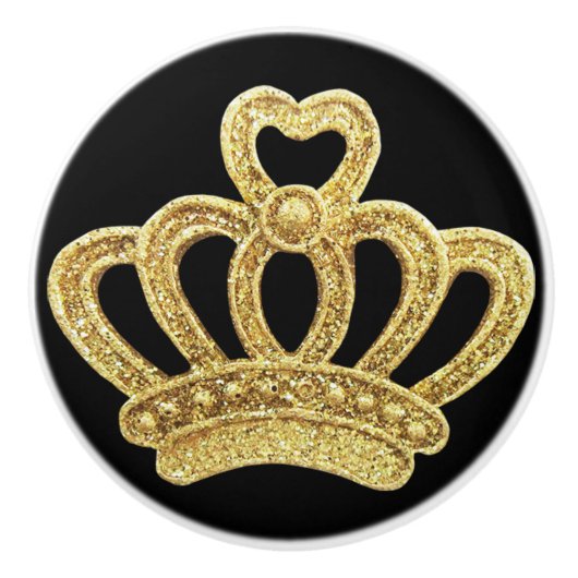 Bouton De Porte En Céramique Couronne d'or (Devant)