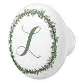 Bouton De Porte En Céramique Couronnes vertes (Droite)