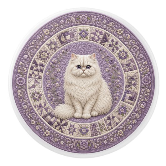 Bouton De Porte En Céramique Couverture de chat persan (Devant)