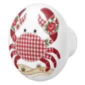 Bouton De Porte En Céramique Crabe Patchwork Quilt (Droite)