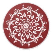 Bouton De Porte En Céramique Cranberry Mandala (Devant)