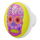 Bouton De Porte En Céramique Crâne 2 de fleur (Droite)
