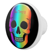 Bouton De Porte En Céramique Crâne humain psychédélique Thunder_Cove (Droite)