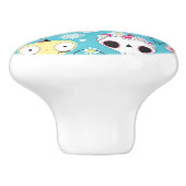 Bouton De Porte En Céramique Crâne riant de texture (Côté)