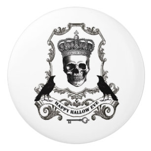 Bouton De Porte En Céramique Crâne vintage moderne de Halloween avec la
