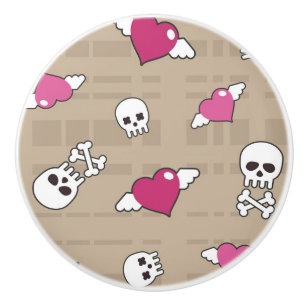 Bouton De Porte En Céramique Crânes