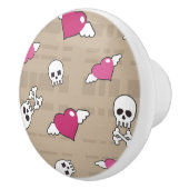 Bouton De Porte En Céramique Crânes (Droite)