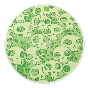 Bouton De Porte En Céramique Crânes frais