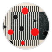 Bouton De Porte En Céramique "Crazy Red Dots" Ceramic Door Knoth (Devant)