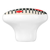 Bouton De Porte En Céramique "Crazy Red Dots" Ceramic Door Knoth (Côté)