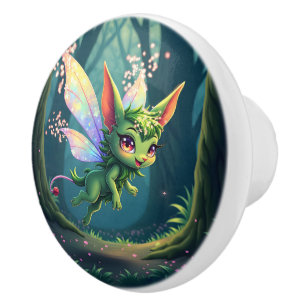 Bouton De Porte En Céramique Créature de Fée Enchantée – Lutin de la Forêt Magi