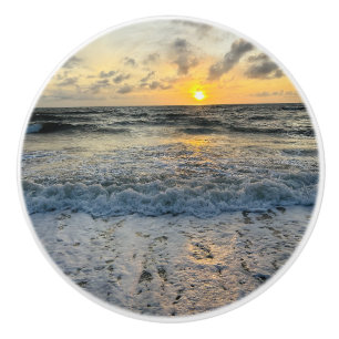 Bouton De Porte En Céramique Créer votre propre photo Soleil de plage simple