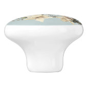 Bouton De Porte En Céramique Crème Azalea Fleurs Monogramme (Côté)