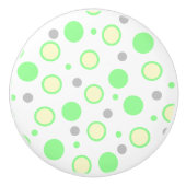 Bouton De Porte En Céramique Crème géométrique Mint Jaune (Devant)