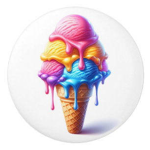 Bouton De Porte En Céramique Crème glacée attrayante